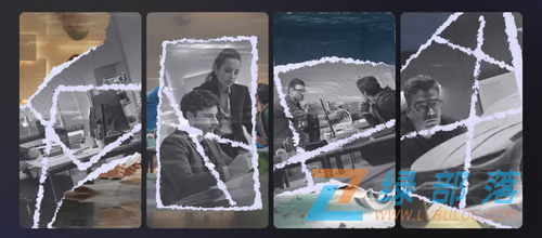 Ae模板-纸张撕裂拼接纹理转场过渡动画效果潮流复古宣传片片头