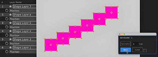 AE脚本-图层属性混合与随机分发工具 Blend Scatter v1.6