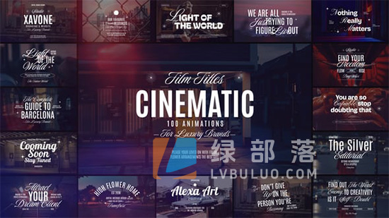 AE/PR模板-电影级文字标题动画预设包 CINEMATIC 100 TITLE ANIMATIONS
