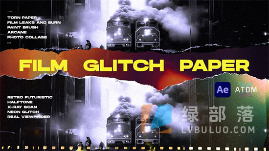 AE脚本-胶片故障纸张特效转场包 FILM GLITCH PAPER