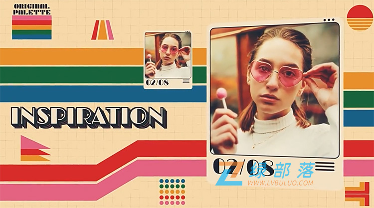 AE模板-复古彩色元素相册动画模板呈现流畅切换效果怀旧风格的视觉展示