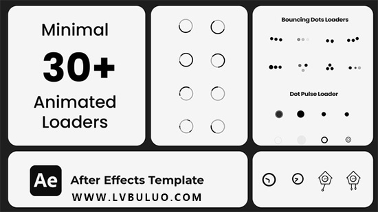 极简风格30+动态加载动画元素集 Minimal 30+ Animated Loaders