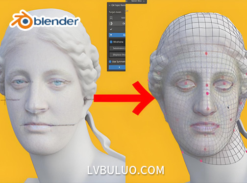 Blender插件-头部模型一键自动重拓扑工具 Oktopo Remesher v1.0