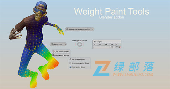 Blender插件-高效蒙皮权重编辑工具 Weight Paint Tools v2.4