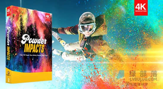 4K视频素材-130种炫彩粉末喷溅冲击喷洒飞溅特效动画