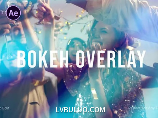 AE模板-5种梦幻光斑叠加电影感光效素材 5 Bokeh Overlay