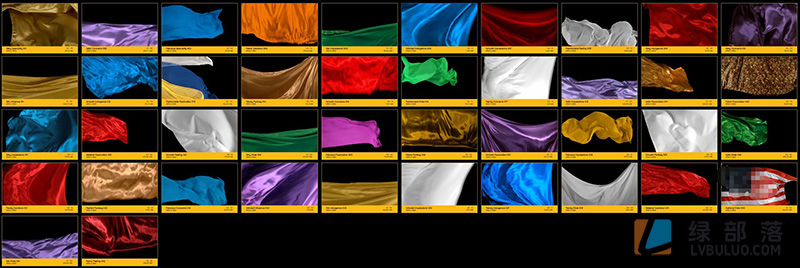 4K视频素材-103个丝绸布料风吹飞舞飘扬背景转场动画 Fabric Elements