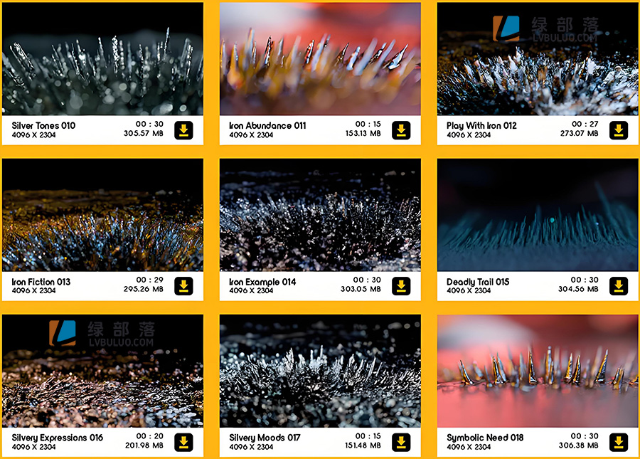 4K视频素材-100个磁流体力学抽象微观近景特写合成动画 Ferro Fluids