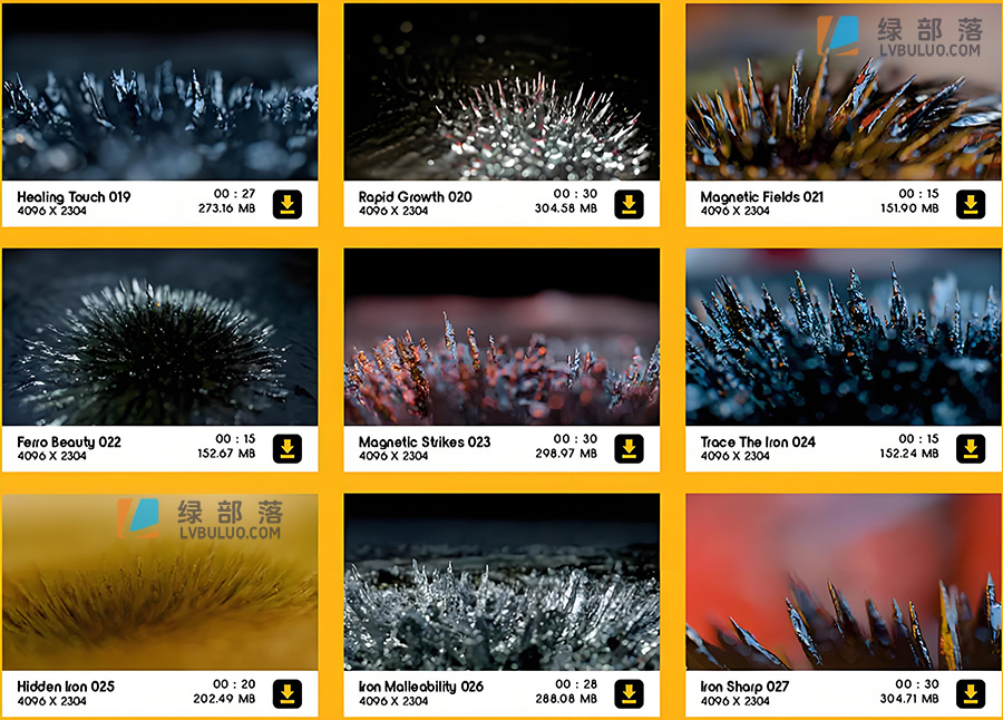 4K视频素材-100个磁流体力学抽象微观近景特写合成动画 Ferro Fluids