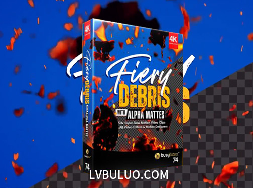 4K视频素材-53组纸屑火焰燃烧碎片飞舞飘舞特效动画 Fiery Debris