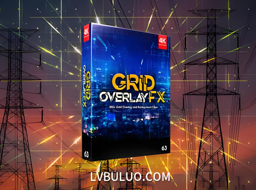 4K视频素材-106个科技感网格粒子线条特效叠加动画 Grid Overlay FX