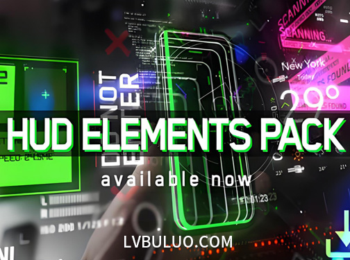 100个HUD图形元素未来科技感动画包 Hud Elements Pack vol.1