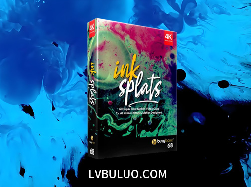 4K视频素材-50个彩色水墨飞溅渐变流体运动滴落特效合成动画 Ink Splats