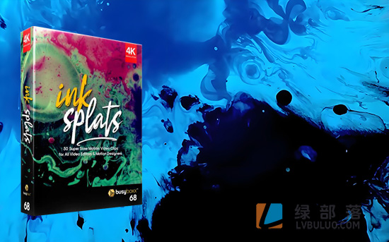 4K视频素材-50个彩色水墨飞溅渐变流体运动滴落特效合成动画 Ink Splats