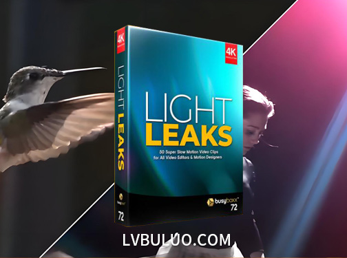 4K视频素材-50个唯美漂亮光效镜头漏光光晕叠加合成效果动画 Light Leaks