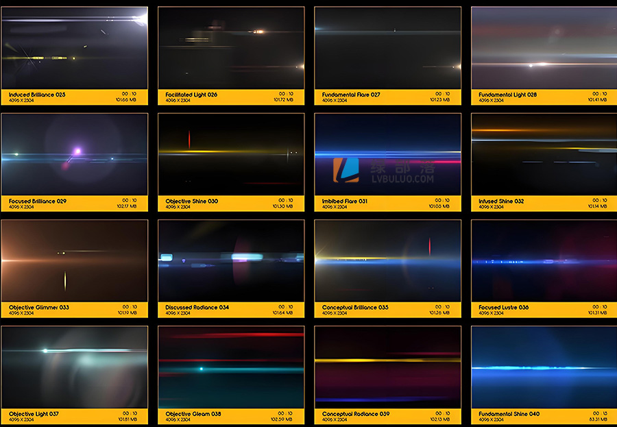 4K视频素材-99个镜头光线条纹变形耀斑光效特效合成动画 Light Streaks