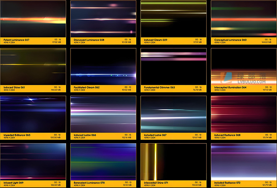 4K视频素材-99个镜头光线条纹变形耀斑光效特效合成动画 Light Streaks