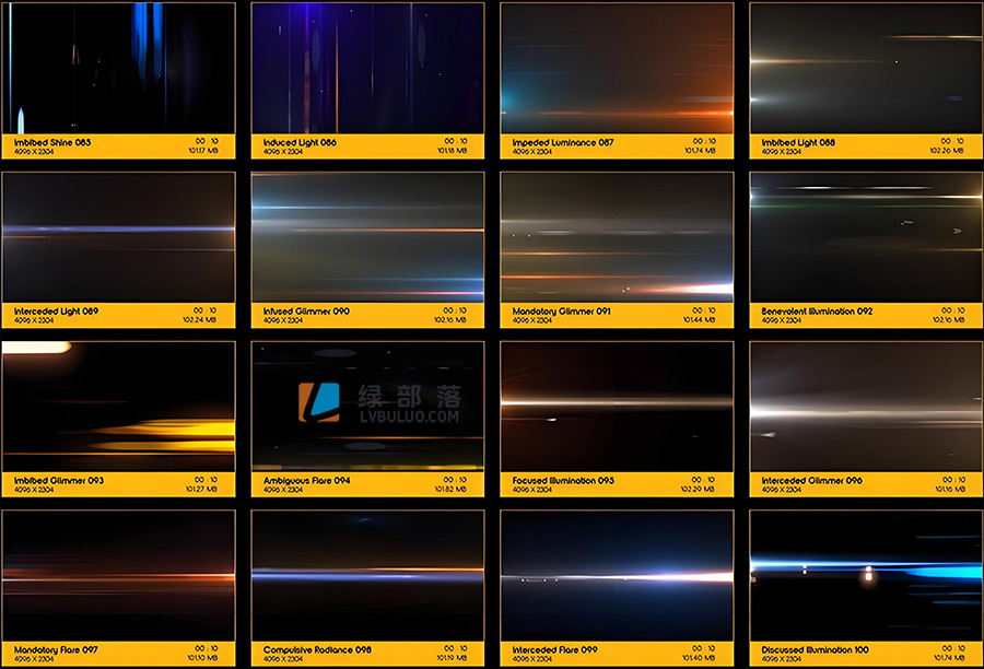 4K视频素材-99个镜头光线条纹变形耀斑光效特效合成动画 Light Streaks