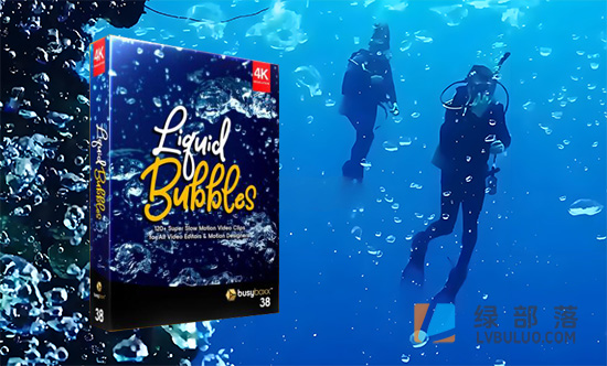 4K视频素材-130个潜水气泡液体水花水泡漂浮慢动作效果动画 Liquid Bubbles