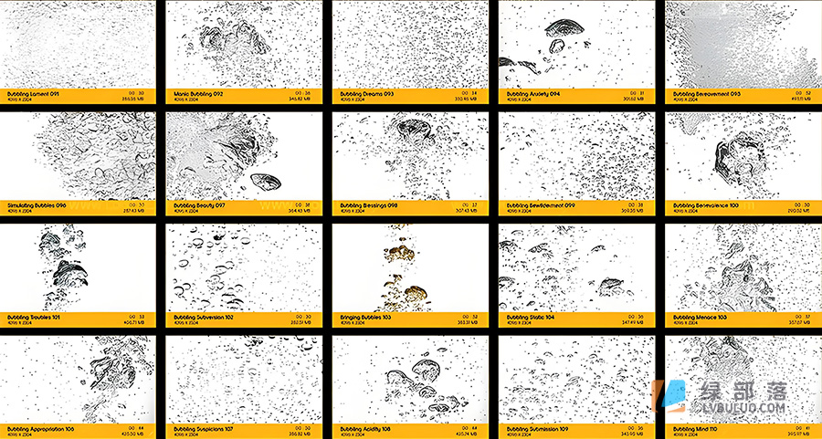 4K视频素材-130个潜水气泡液体水花水泡漂浮慢动作效果动画 Liquid Bubbles