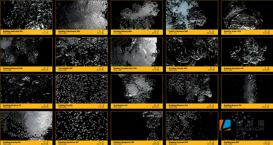 4K视频素材-130个潜水气泡液体水花水泡漂浮慢动作效果动画 Liquid Bubbles