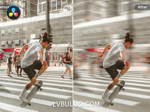 达芬奇插件-视频运动动态模糊特效生成工具 Motion Blur