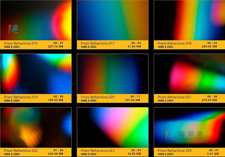 4K视频素材-50个梦幻棱镜折射彩色朦胧光效叠加效果动画 Prism Refractions