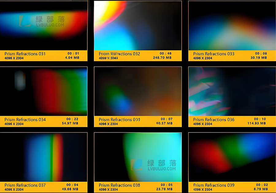 4K视频素材-50个梦幻棱镜折射彩色朦胧光效叠加效果动画 Prism Refractions