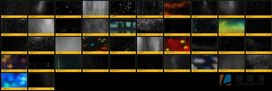 4K视频素材-133个细雨狂风暴雨微风下雨雨滴雨水特效动画 Rain Fall