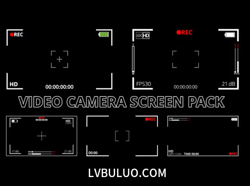 10组摄像机取景框界面录制记录4K素材 Recording Screen Pack
