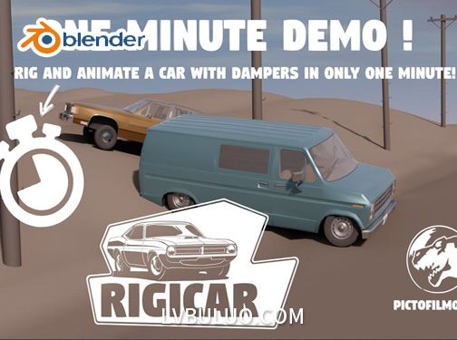Blender插件-汽车模型快速绑定工具 Rigicar v2.3.6