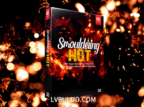 4K视频素材-100个真实燃烧火星焖烧火焰特效动画 Smouldering Hot