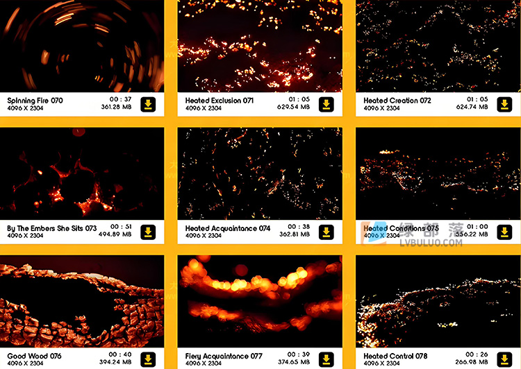 4K视频素材-100个真实燃烧火星焖烧火焰特效动画 Smouldering Hot