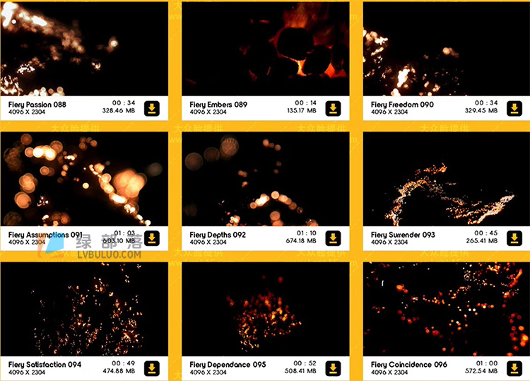 4K视频素材-100个真实燃烧火星焖烧火焰特效动画 Smouldering Hot