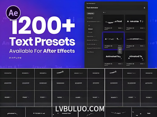 AE脚本-1200中文字标题动画一键添加脚本 Text Animator