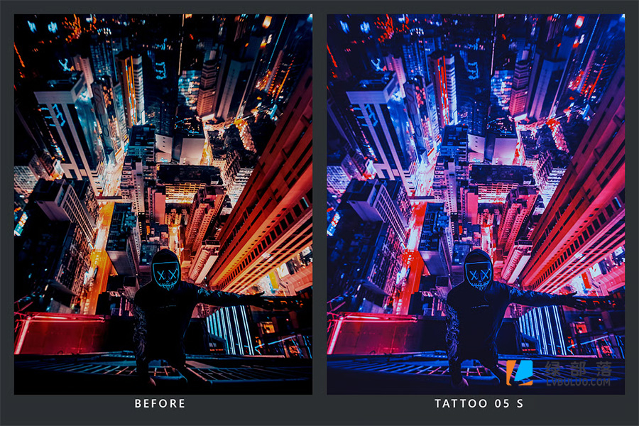 20个城市街道霓虹灯光夜景延时摄影调色预设 20 Black Light LR Presets