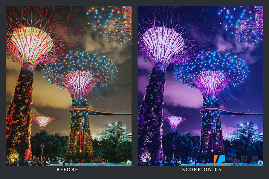 20个城市街道霓虹灯光夜景延时摄影调色预设 20 Black Light LR Presets