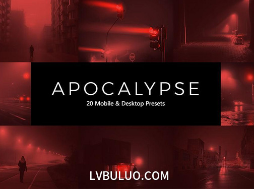 20个世界末日恐怖氛围红色暗调生化危机场景视频调色预设 20 Apocalypse LR Presets and LUTs