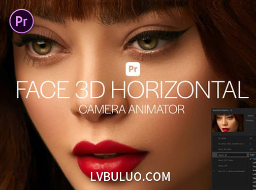 PR模板-人脸照片追踪3D视差动画生成水平相机工具 Face 3D Horizontal Camera Animator
