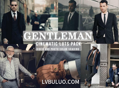 10个时尚优雅商务风视频照片调色LUT预设 Gentlemen Cinematic LUTs Pack