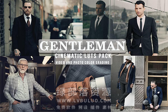 10个时尚优雅商务风视频照片调色LUT预设 Gentlemen Cinematic LUTs Pack