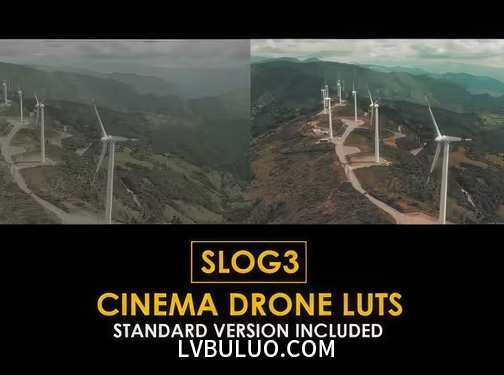 15个Slog3 影院航拍摄影标准颜色校正调色预设 Slog3 Cinema Drone and Standard LUTs