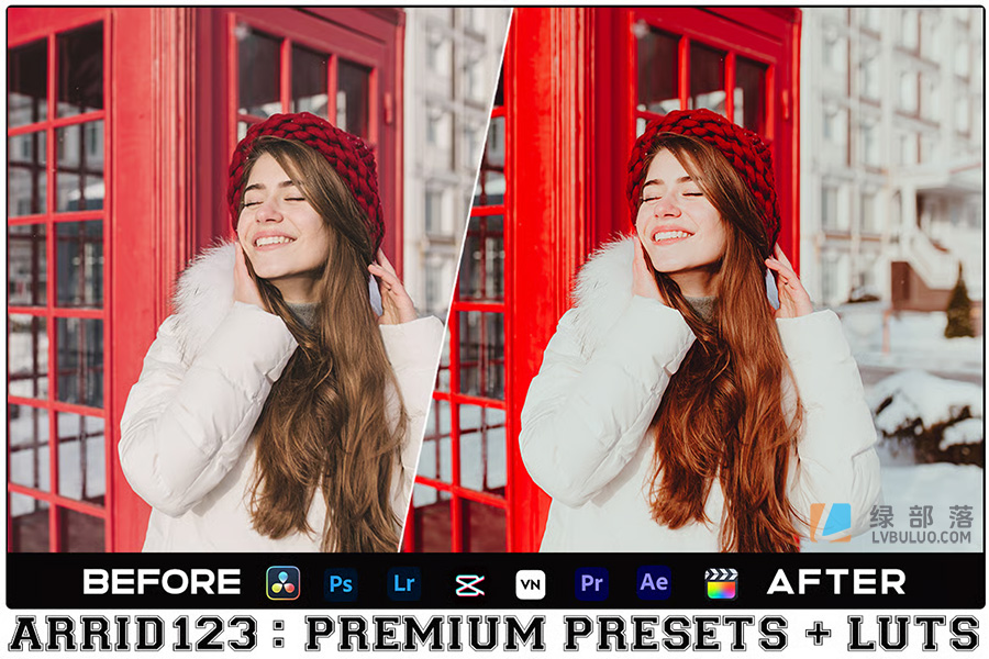 2个温暖明亮冬季人像后期调色预设 Winter Reds Luts Video & Presets