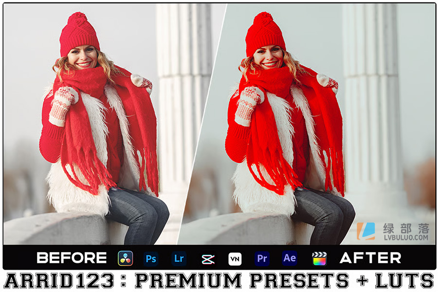 2个温暖明亮冬季人像后期调色预设 Winter Reds Luts Video & Presets