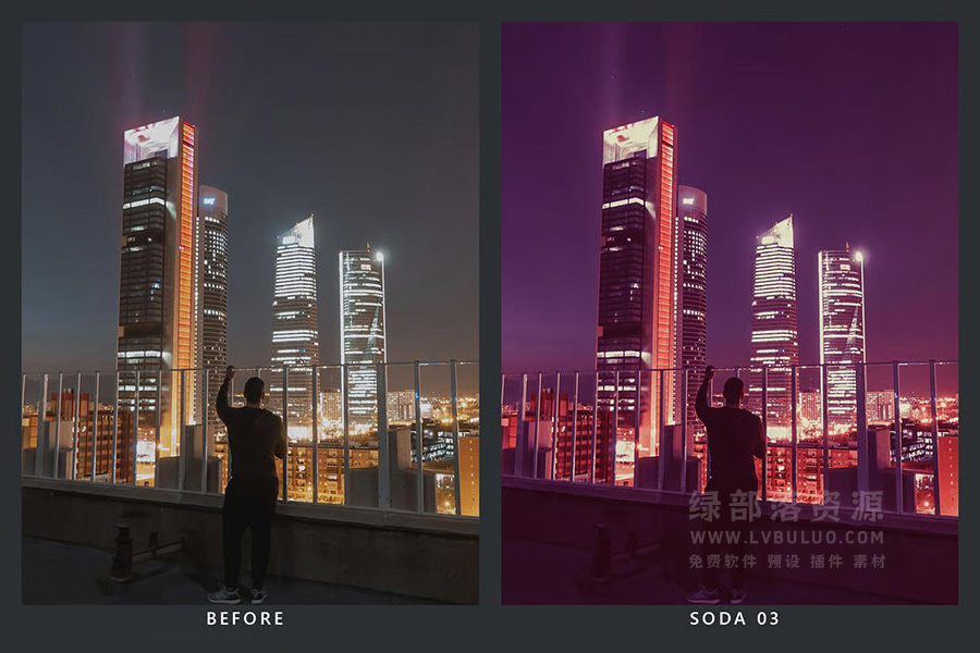 20个城市夜景建筑灯光樱桃红色调视频图片调色预设 20 Cherry Lightroom Presets & LUTs