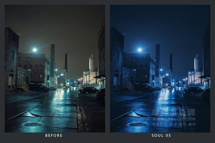 20个午夜蓝色调暗光深邃孤独感视频图片调色预设 20 Midnight Vibe LR Presets