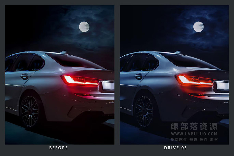 20个午夜蓝色调暗光深邃孤独感视频图片调色预设 20 Midnight Vibe LR Presets