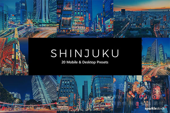 20款日本新宿城市霓虹灯夜景街拍视频图片调色预设 20 Shinjuku Lightroom Presets & LUTs