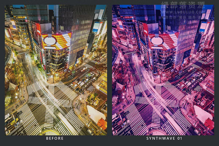 20个东京城市夜景赛博朋克蒸汽波视频图片调色预设 20 Vaporwave Lightroom Presets LUTs