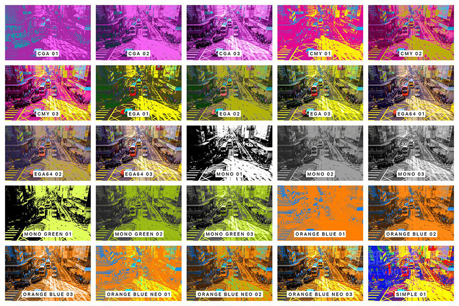 36个像素色彩溢出复古质感视频图片调色预设 36 Retro Pixel Lightroom Presets